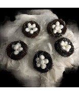 5 Decorative Birds Nest with Faux Eggs Feather Christmas Tree Decoration... - $25.79 CAD