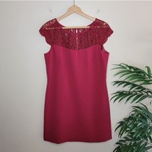 WHBM | Red Sheath Dress with Lace Upper, womens size 10 - £26.75 GBP