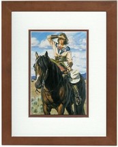 Cowgirl of the American West by Terri Kelly Moyers Horse Double Matted &amp; Framed - £35.19 GBP