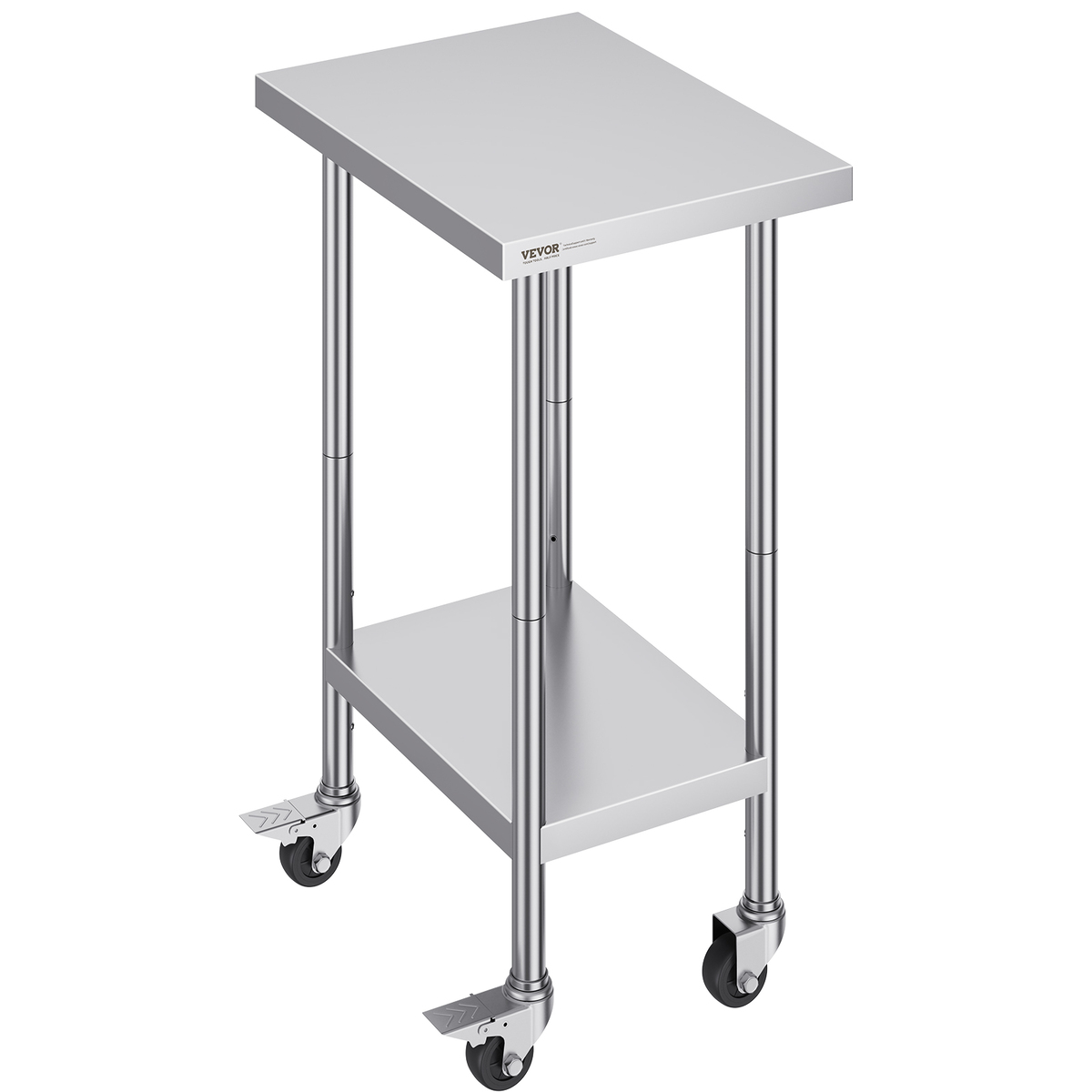 VEVOR Stainless Steel Adjustable Work Table 24x18x38 in, 2 Storeys with ... - $74.99