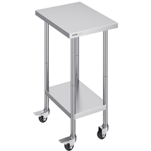 VEVOR Stainless Steel Adjustable Work Table 24x18x38 in, 2 Storeys with ... - $74.99