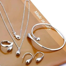 Elegant Water Drop S925 Silver Jewelry Set for Women - £29.32 GBP+