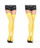 Lot of 2 yellow opaque thigh high nylons Spirit Halloween Costume OS - $372.53 MXN