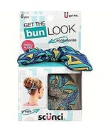 Scunci Get The Bun Look Hair Accessory Bun Maker 6 Piece Kit Blue &amp; Gree... - €9,53 EUR