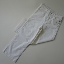 NWT 7 For All Mankind Cropped Alexa in Ivory Corduroy Wide Leg Crop Pants 30 - £45.90 GBP