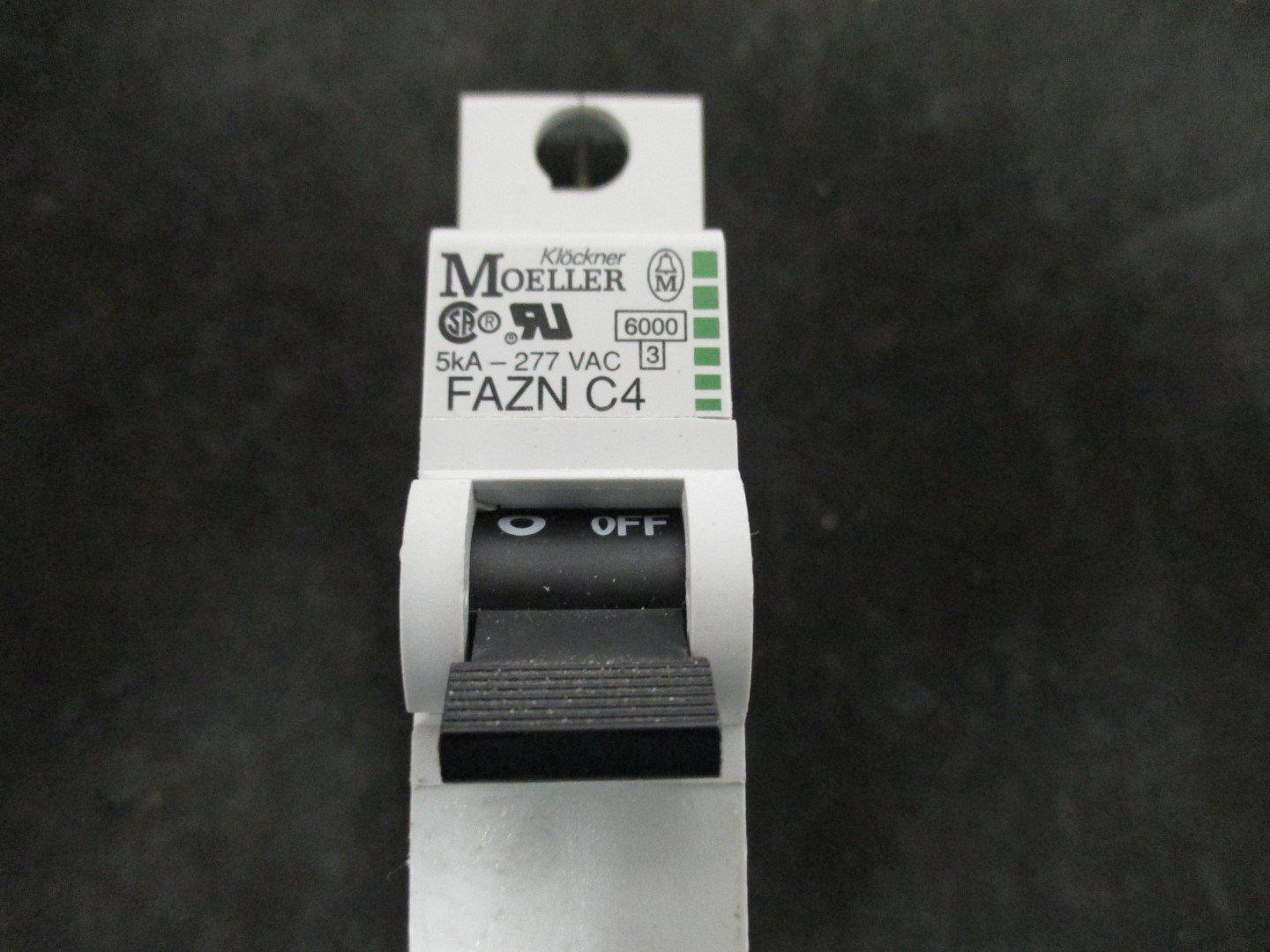 Moeller FAZN C4 1-Pole Circuit Breaker 230/400V 4Amp Lot of 4 - $9.99