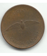 1967 Canada Commemerative Penny 1 cent Coin w/ Queen Elizabeth and Dove - $1,820.47 MXN