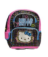 Hello Kitty by Sanrio Backpack Kids Black Multi Polk Dot Floral Bottle P... - £21.91 GBP