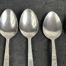 7 Vintage Teaspoons Imperial (IIC) Stainless - Floral Pattern Japan - £11.07 GBP