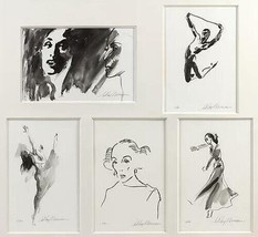 Leroy neiman Martha Graham Suite 5 Pezzi Firmato &amp; Numerata Serigrafia Danza - £2,558.33 GBP