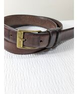 Brooks Brothers women&#39;s belt sz M MEDIUM brown leather brass buckle Made... - €19,04 EUR