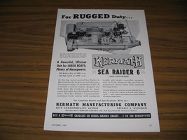 1950 Print Ad Kermath Sea Raider 6 Marine Motors Made in Detroit,MI - $9.25