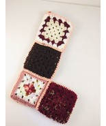 HANDMADE CROCHET Granny Square Holiday Christmas Stocking pink brown bei... - $24.66