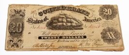 1861 Confederate States Note T-9 in Fine Condition - $187.81