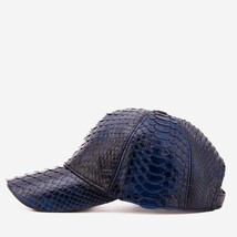 Boss Navy Blue Python Leather Cap image 8