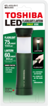 Toshiba Green 2-Way Flashlight/Lantern 75/60 Lumens, 150/80 LUX, KFL-403L(G) - £8.76 GBP