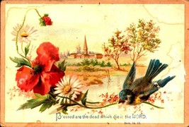 Embossed Religious CARD- &quot;Blessed Are The Dead Which Die In The Lord&quot; BKC2 - £1.75 GBP