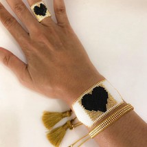 Bracelets Mexican Heart Bracelet Women Friends Gift Jewelry Fashion Handmade Wov - £29.17 GBP