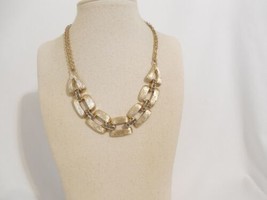 Alfani Gold Tone 16&quot; w 3&quot;ext Pave Brushed Textured Link Frontal Necklace F122 - £11.32 GBP