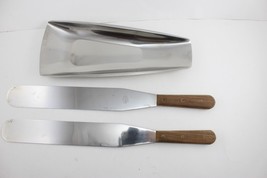 VTG 13.5&quot; Lamson Stainless Cake Icing Knife Spreader Spatula &amp; Holder lot USA - £19.97 GBP
