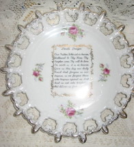 Lefton-Lord&#39;s Prayer Plate -Fleur de Lis Roses-8&quot; diam - £13.58 GBP