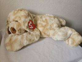 2003  TY Classic Ripple Puppy Dog Large Plush Stuffed Animal Tan Cream - £61.86 GBP