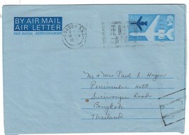 1969 GREAT BRITAIN Air Letter / Cover - London to Bangkok, Thailand N10 - $2.96