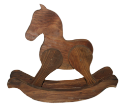 Wood Rocking Horse Peg Construction Folk Art - Size:  15” High x 16” Long - £11.86 GBP