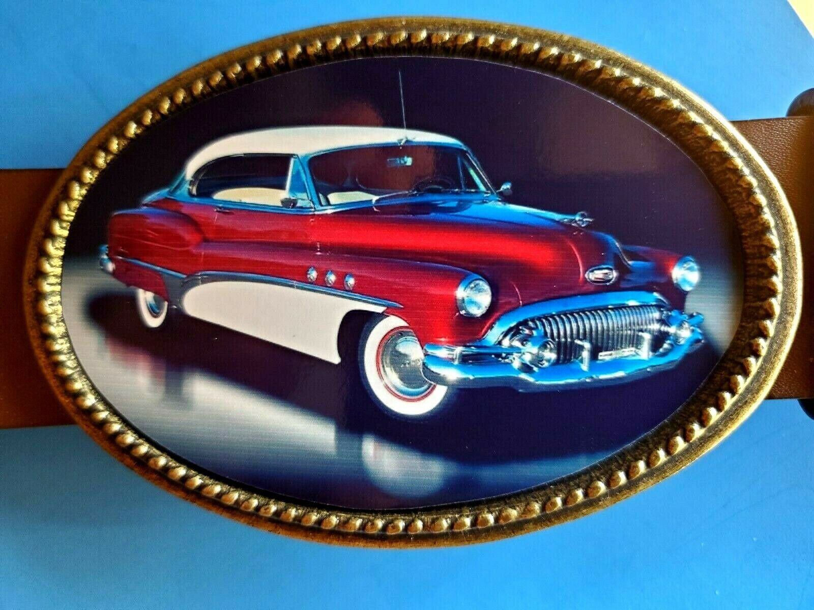 BUICK Vintage CAR 1940&#39;s Epoxy Buckle  Epoxy Photo Buckle - $17.77