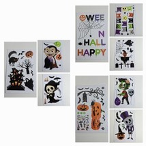 Halloween Window Clings 9 Sheets 84 Pieces Double Sided Decorations Indoor Decor - £5.33 GBP