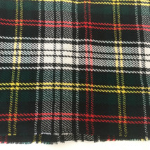 vintage Scottish  tartan plaid wide checkered pattern  scarve scarf  uni... - $19.75