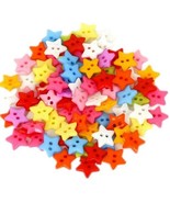 50 Star Buttons Colorful Jewelry Making Sewing Supplies Assorted Lot 15mm - £4.90 GBP