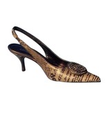 Donald Pliner Metallic Hair Calf Leather Pump Shoe Slingback Rhinestone ... - $142.00