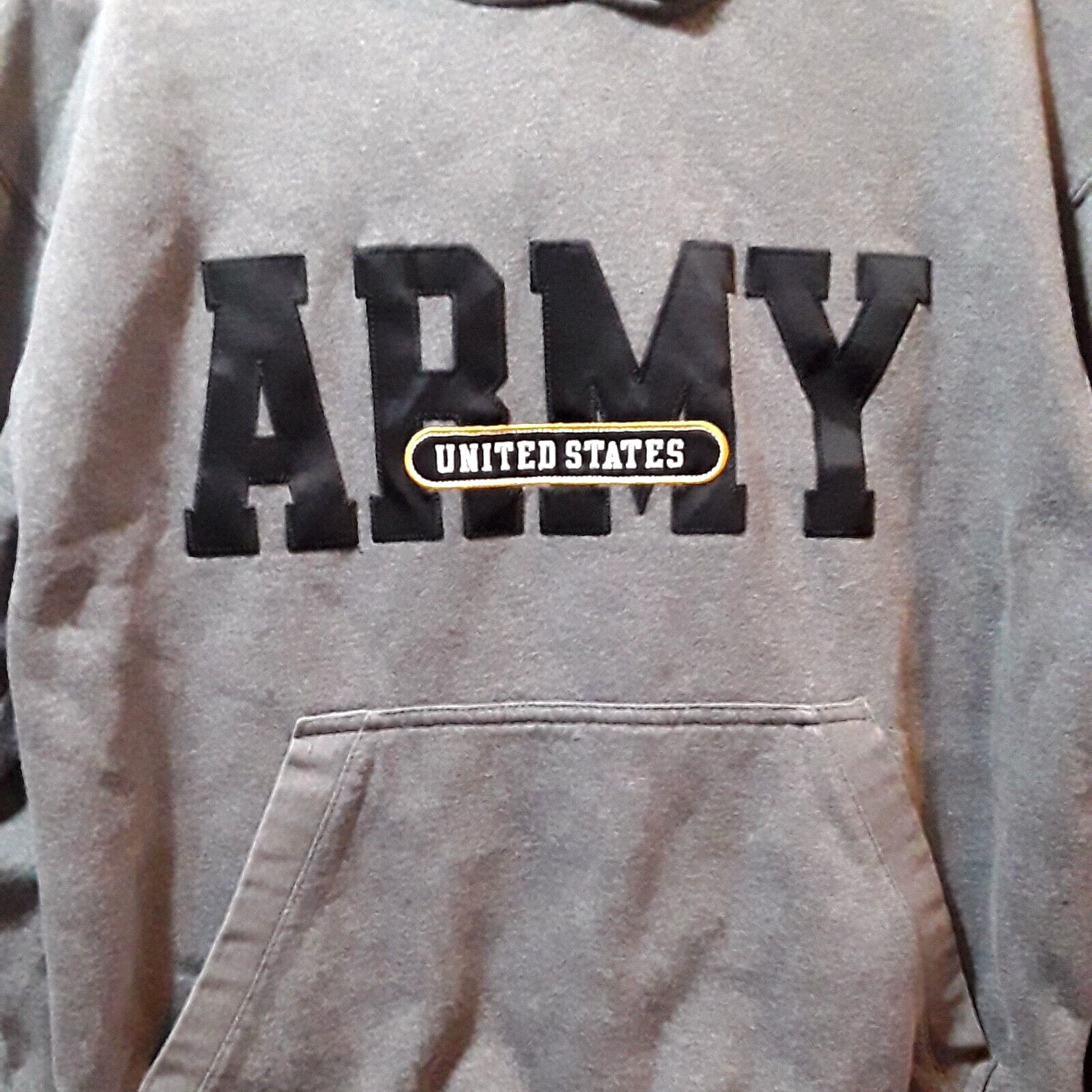 G George Mens Hoodie Grey Medium United States Army Hood Pullover Big Cotton - £8.15 GBP
