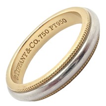 Authenticity Guarantee 
Tiffany &amp; Co. 18k Yellow Gold Platinum 4mm Band Class... - £1,185.11 GBP