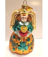 Bronner Christmas Ornament Glass Irish Girl Angel Shamrock 4 1/2 Inches ... - £21.79 GBP