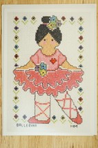 NEW Cross Stitch Pattern One World Greeting Card Ballerina Dancer Pink Tutu - $9.89