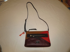 Fossil ZB6654995 Dawson Crossbody Red Multi leather top zip purse NWT NEW *^ - £60.75 GBP