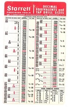 Starrett tools advertising pocket ruler drill sizes 1940&#39;s vintage measu... - $269.53 MXN