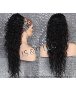 Black Human Hair Blend PONYTAIL Hair piece Drawstring extra long wavy Si... - $931.86 MXN