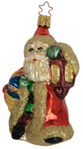 Inge Glas Christmas Ornament Yuletide Visitor Santa Signed Artist EM Merck OWC - £27.52 GBP