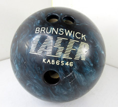 Vintage Brunswick Laser Bowling Ball 15lb Blue Marble Swirl  KAB6546 - £27.33 GBP