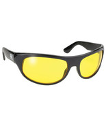 Pacific Coast 20712 Wrap Sunglasses - Black Frame/Yellow Lens - $17.30