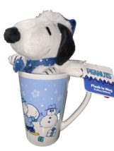 Snoopy plush in 5&quot; mug - Peanuts - Winter theme - Christmas - $237.65 MXN
