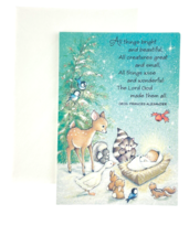 Hallmark Crown Christmas Card Lot of 8 Baby Jesus Forest Animals PX 171-5  - £10.15 GBP