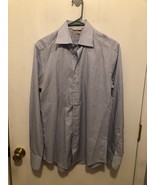 Suit Supply Traveler Mens SZ 38-15 Slim Fit Check Long Sleeve Shirt Butt... - $19.79