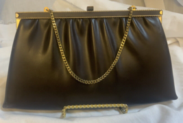 Vintage Brown Clutch handbag purse Chain Handle - $14.20