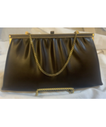 Vintage Brown Clutch handbag purse Chain Handle - £10.57 GBP