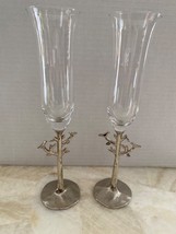 Michael Aram Tree of Life Champagne Toasting Flutes Glasses Wedding Gift... - £67.70 GBP