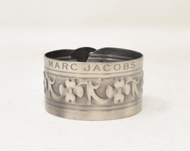 Marc Jacobs Gunmetal Silver Tribal Adjustable Flower Cuff Bracelet New - £32.40 GBP